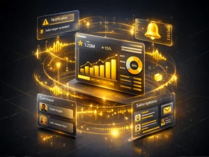 Data visualization with notifications and metrics